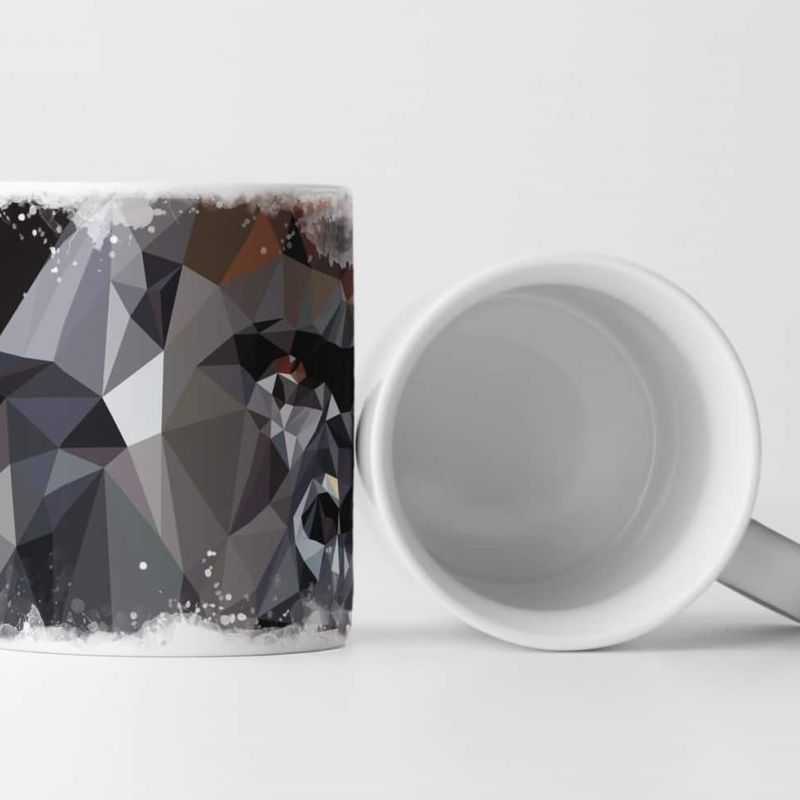 Tasse Geschenk abstrakter Gorilla – Polygonal