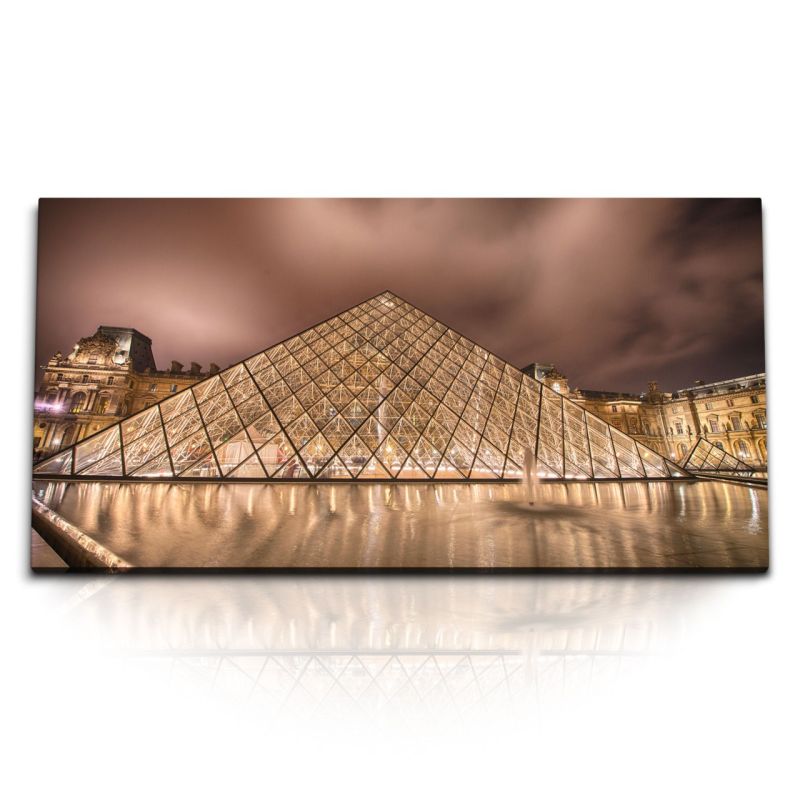 Kunstdruck Bilder 120x60cm Louvre Museum Museum Pyramide Paris Frankreich