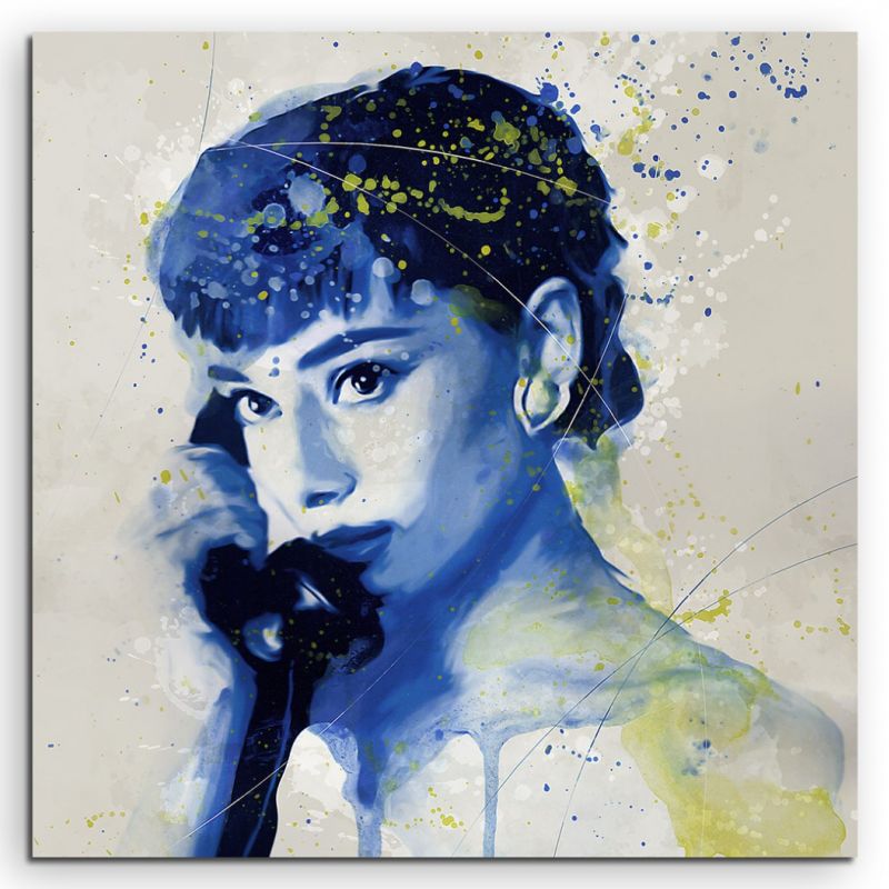 Audrey Hepburn V Aqua 60x60cm Wandbild Aquarell Art