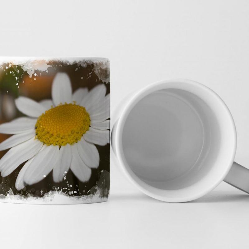 Tasse Geschenk Kamillenblüte im Sonnenlicht