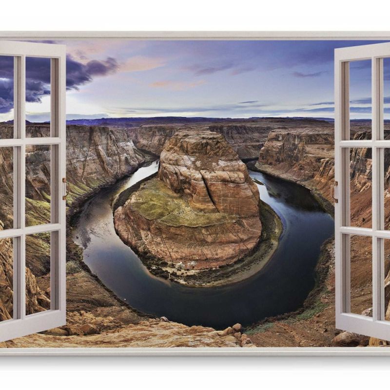 Wandbild 120x80cm Fensterbild Colorado River USA Grand Canyon Horseshoe Bend