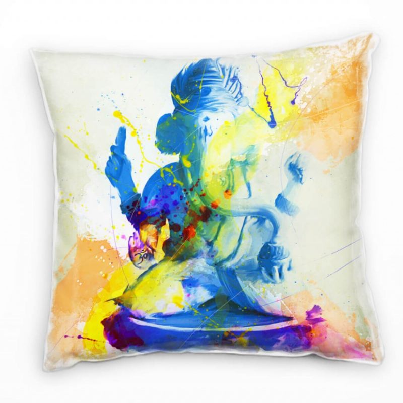 Ganesha Deko Kissen Bezug 40x40cm für Couch Sofa Lounge Zierkissen