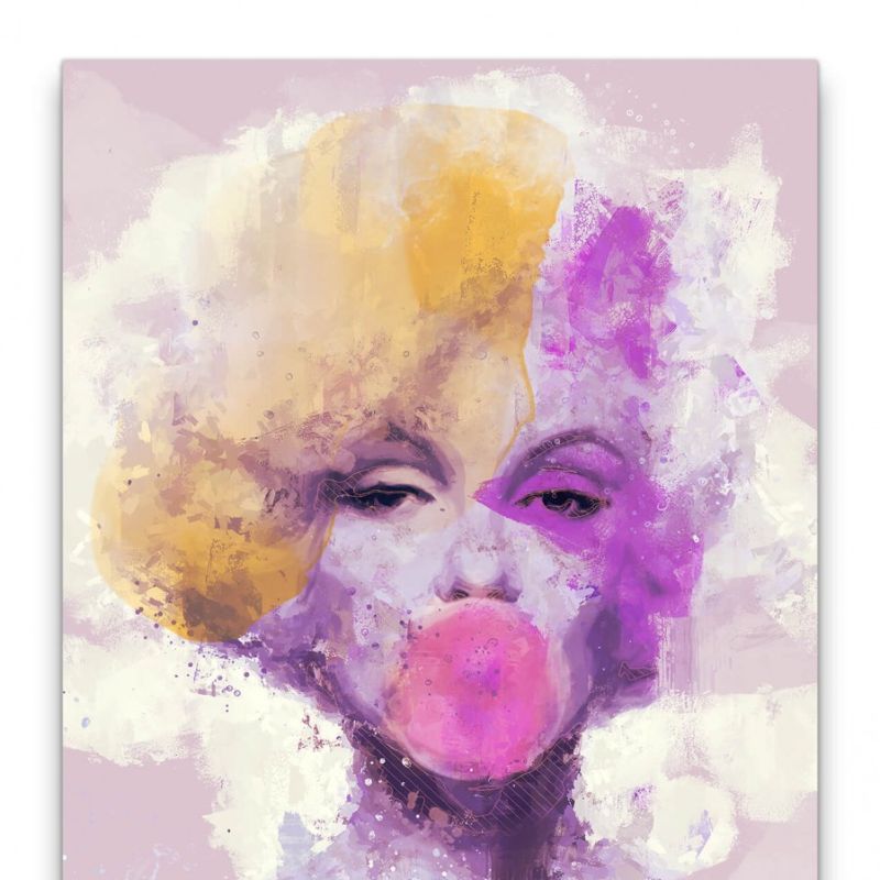 Marilyn Monroe Porträt Abstrakt Kunst Filmlegende Kult Farbenfroh 60x90cm Leinwandbild