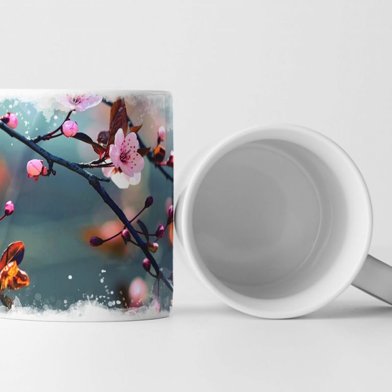 Tasse Geschenk Naturfotografie – Blühende japanische Kirschblüten