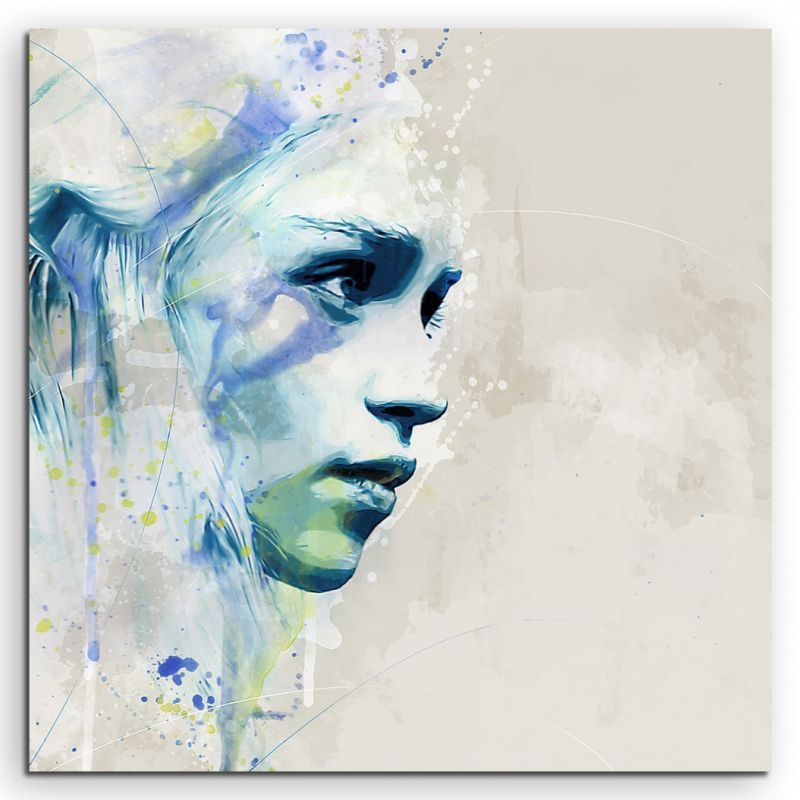 Game of-Thrones Khaleesi Aqua 60x60cm Wandbild Aquarell Art