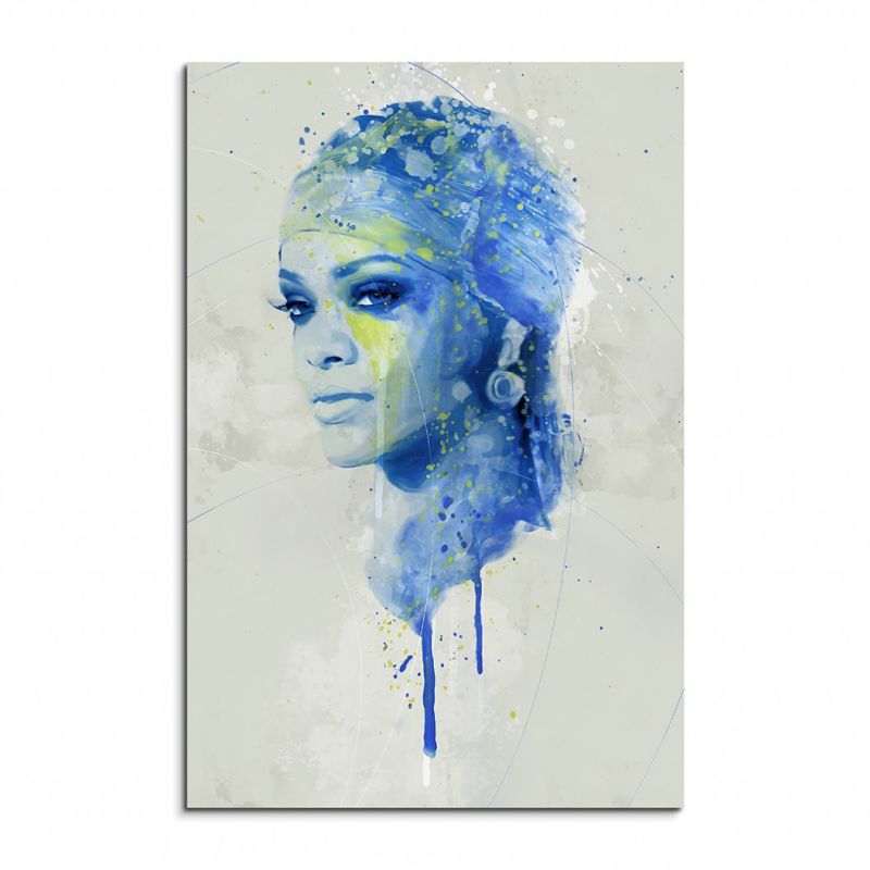 Rihanna Aqua 90x60cm Wandbild Aquarell Art