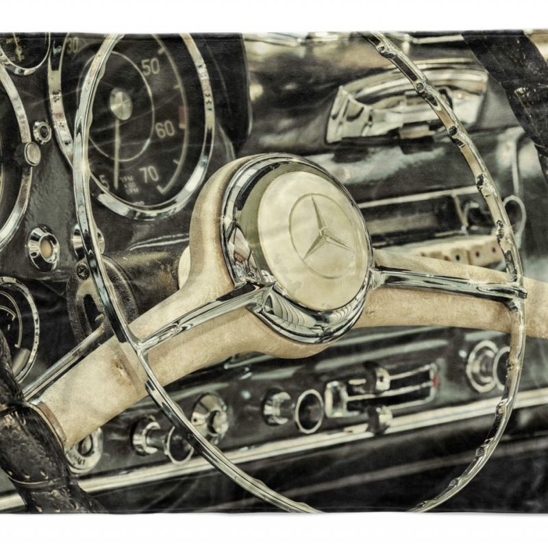 Handtuch Strandhandtuch Saunatuch Kuscheldecke  mit Fotomotiv Oldtimer Mercedes