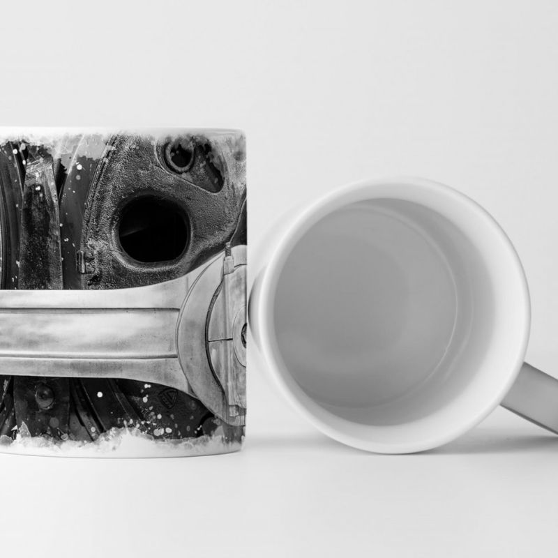 Tasse Geschenk Fotografie – Lokomotivenräder close-up