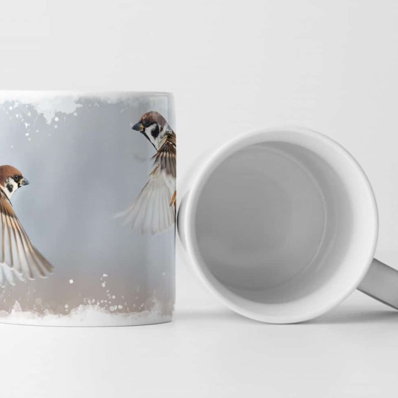 Tasse Geschenk Spatzenpärchen