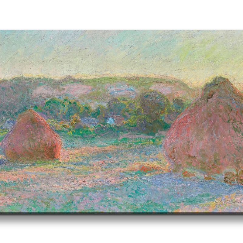 Remaster 120x60cm Claude Monet Impressionismus weltberühmtes Wandbild Ernte Heuhaufen Zeitlos