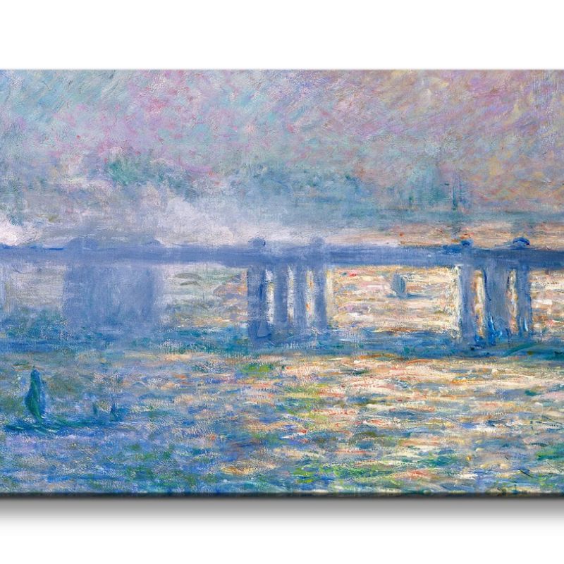 Remaster 120x60cm Claude Monet Impressionismus weltberühmtes Wandbild Charing Cross Bridge