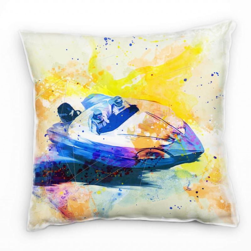 Speedboat I Deko Kissen Bezug 40x40cm für Couch Sofa Lounge Zierkissen