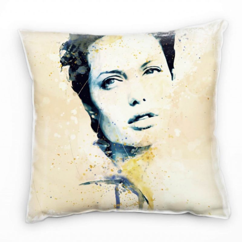 Angelina Jolie IV Deko Kissen Bezug 40x40cm für Couch Sofa Lounge Zierkissen