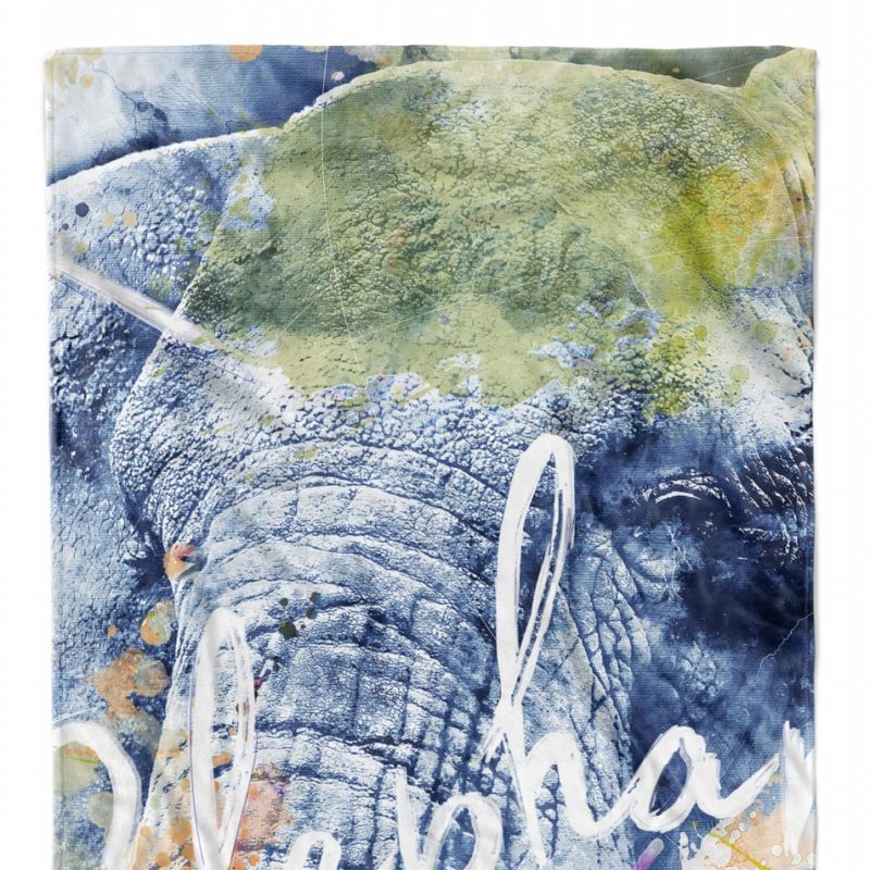 Handtuch Strandhandtuch Saunatuch Kuscheldecke SplashArt Tier Serie Kunstvoll Wild Elepha