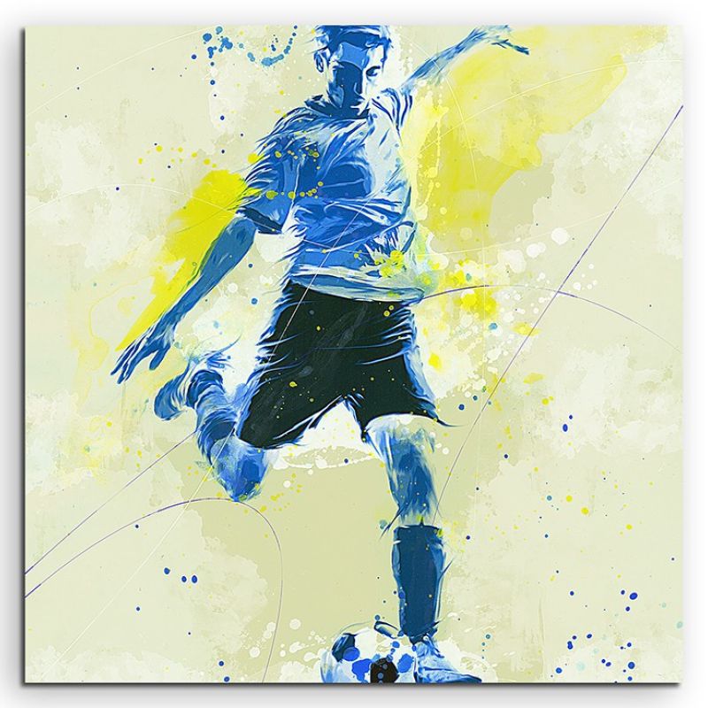 Fussball 60x60cm SPORTBILDER Paul Sinus Art Splash Art Wandbild Aquarell Art