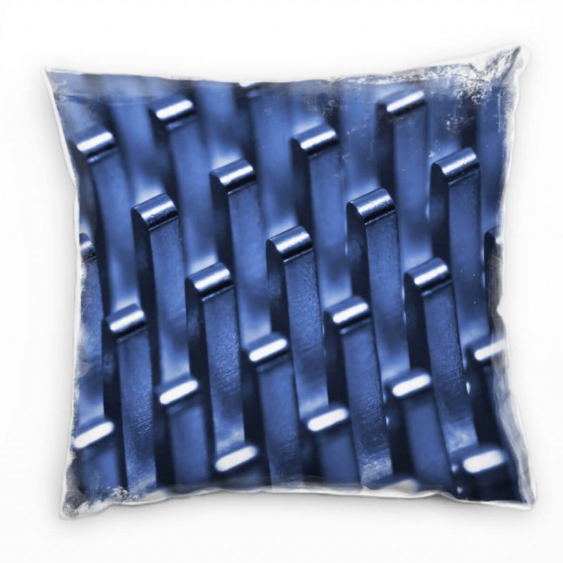 Abstrakt, Macro, blau, grau, silber, metallisch, elektronisch Deko Kissen 40x40cm für Couch Sofa Lou