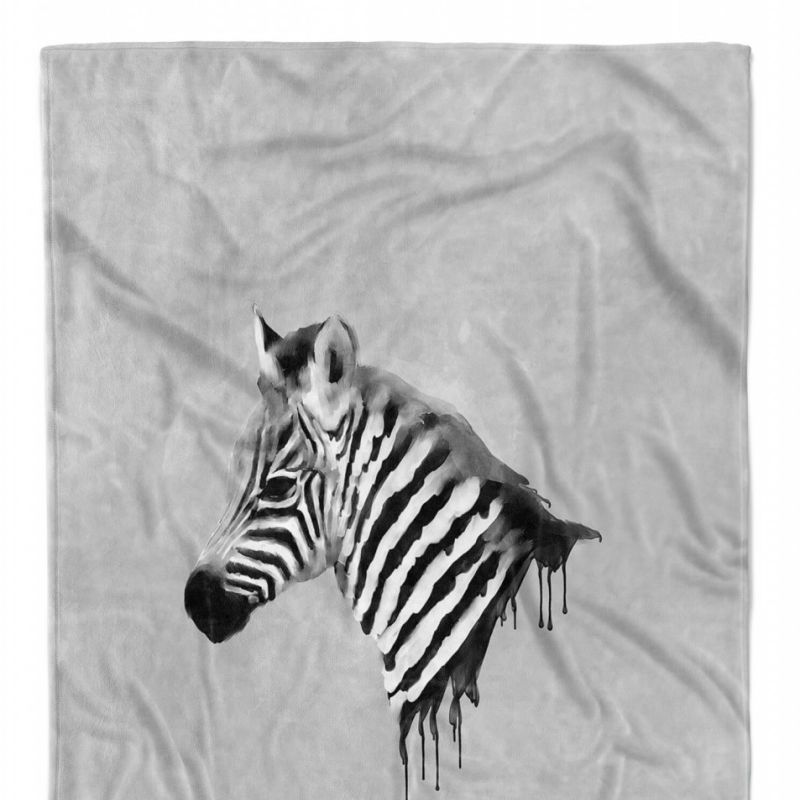 Handtuch Strandhandtuch Saunatuch Kuscheldecke Grau Baby Zebra Motiv