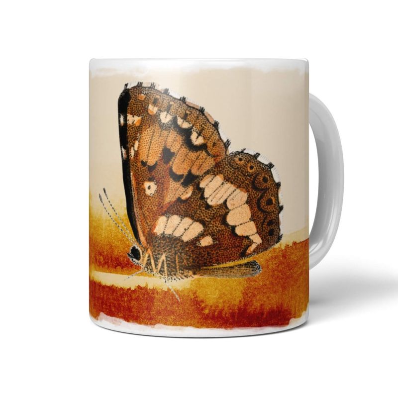 Dekorative Tasse mit schönem Motiv Schmetterling Wasserfarben Kunstvoll Aquarell