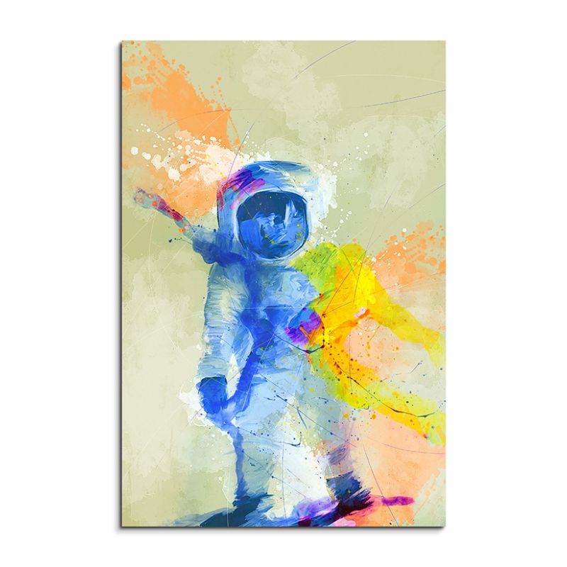 Astronaut 90x60cm Aquarell Art Leinwandbild