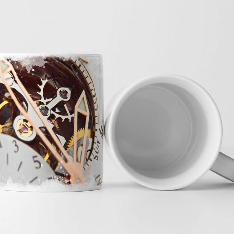 Tasse Geschenk Künstlerische Fotografie – Luxuriöse goldene Schweizer Uhr