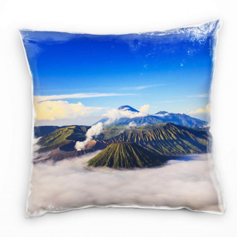 Landschaften, Natur, Berge, bewölkt, blauer Himmel Deko Kissen 40x40cm für Couch Sofa Lounge Zierkis