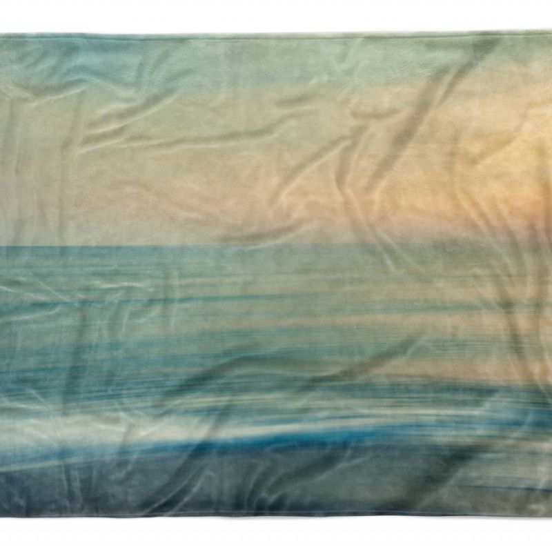 Handtuch Strandhandtuch Saunatuch Kuscheldecke mit Fotomotiv Horizont Abstrakt Meer Himme