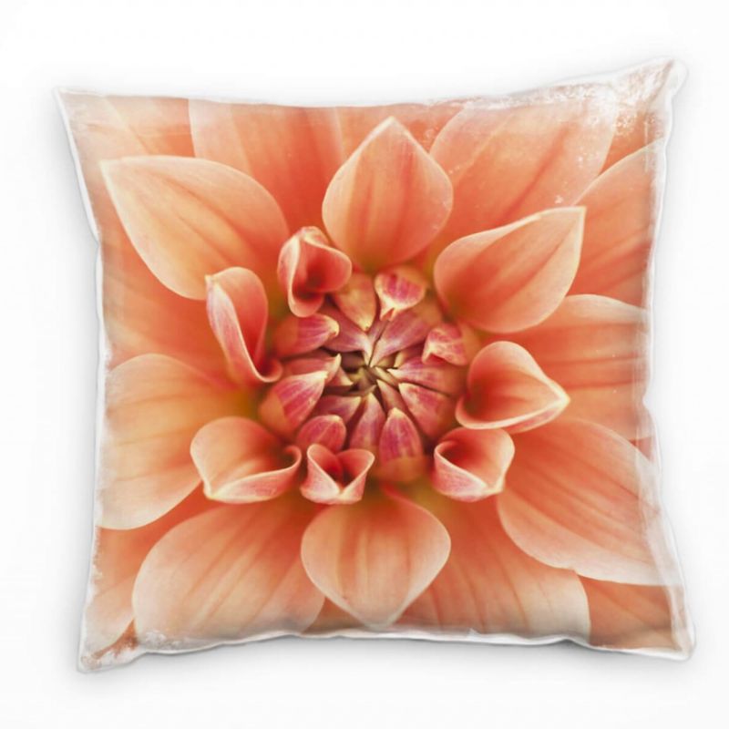 Macro, Blumen, Blütenblätter, orange Deko Kissen 40x40cm für Couch Sofa Lounge Zierkissen