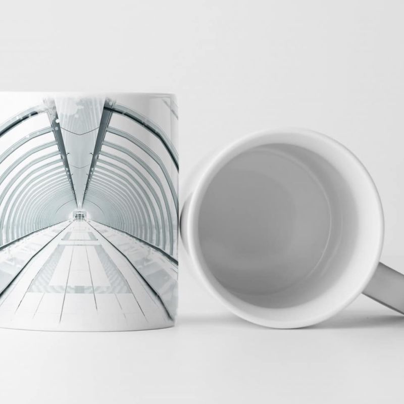 Tasse Geschenk Architekturfotografie – Weißer Glastunnel