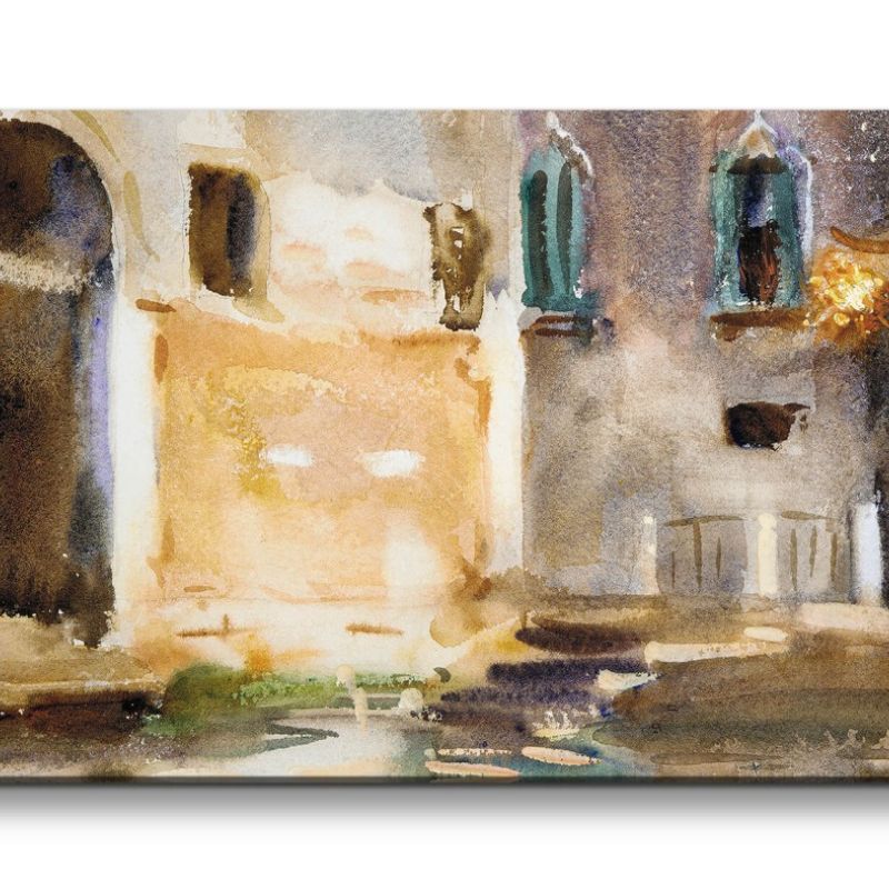 Remaster 120x60cm John Singer weltberühmtes Gemälde zeitlose Kunst Venedig Altstadt Haus Sommer