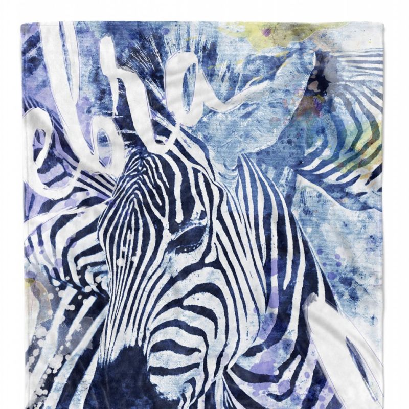 Handtuch Strandhandtuch Saunatuch Kuscheldecke SplashArt Tier Serie Kunstvoll Zebra Motiv