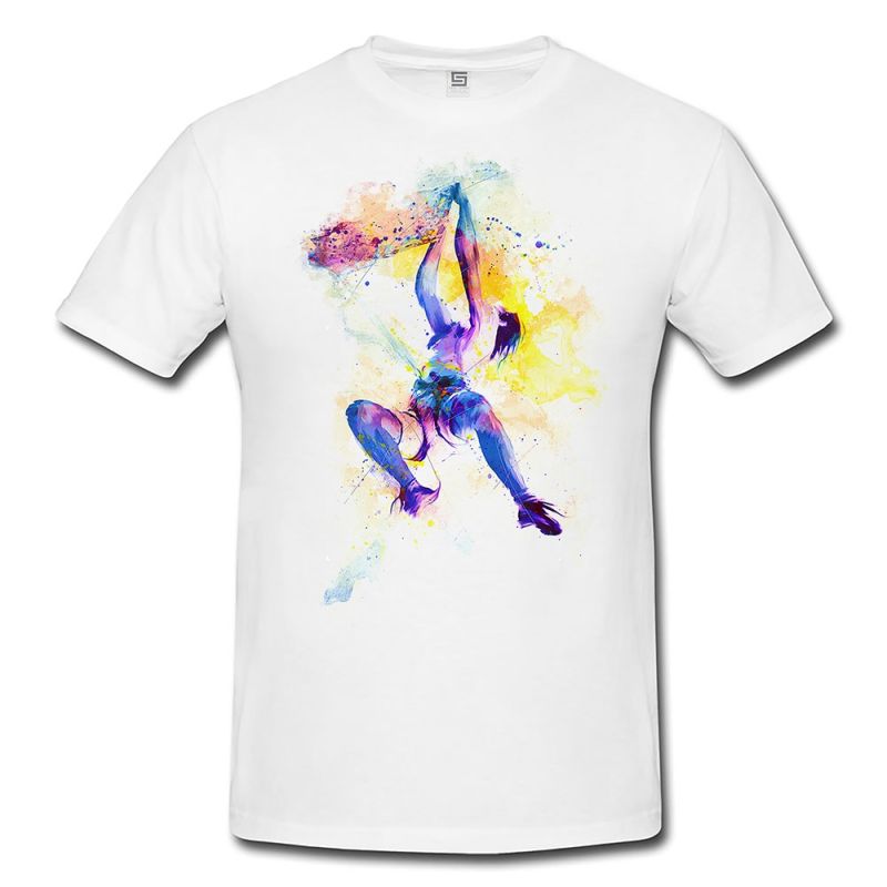 Klettern I  Herren und Damen T-Shirt Sport Motiv aus Paul Sinus Aquarell