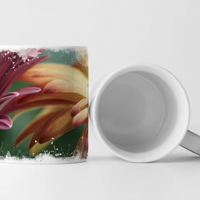 Tasse Geschenk Naturfotografie – Rote und orange Blumen