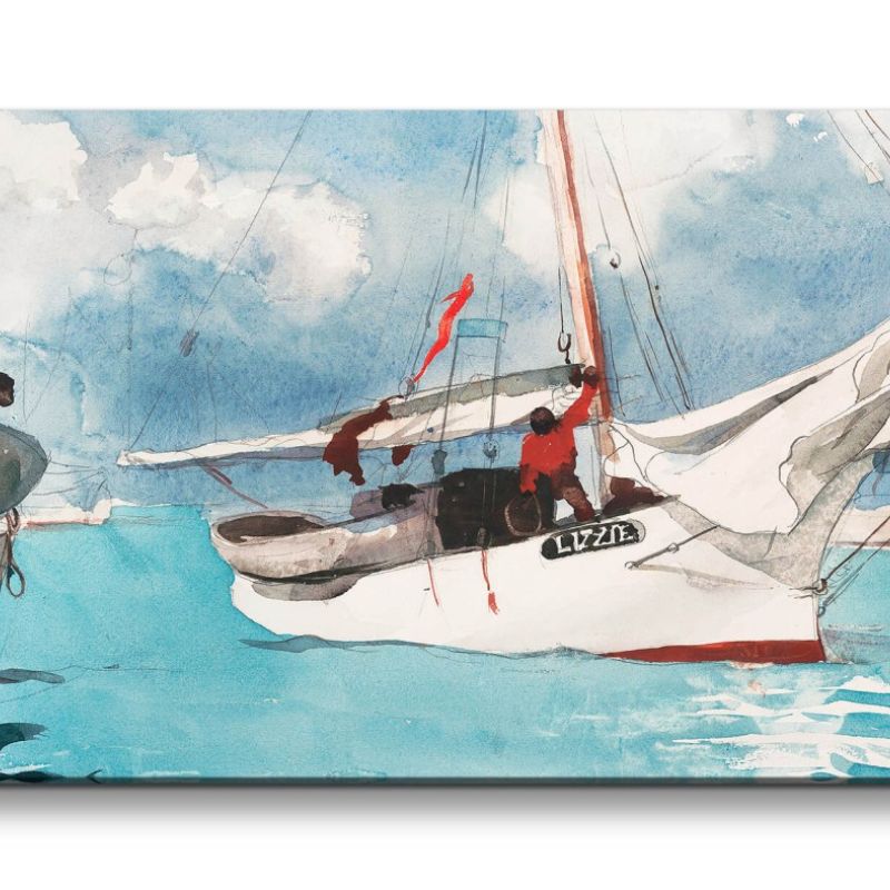 Remaster 120x60cm Winslow Homer weltberühmtes Wandbild Fishing Boats Key West Fischerboote