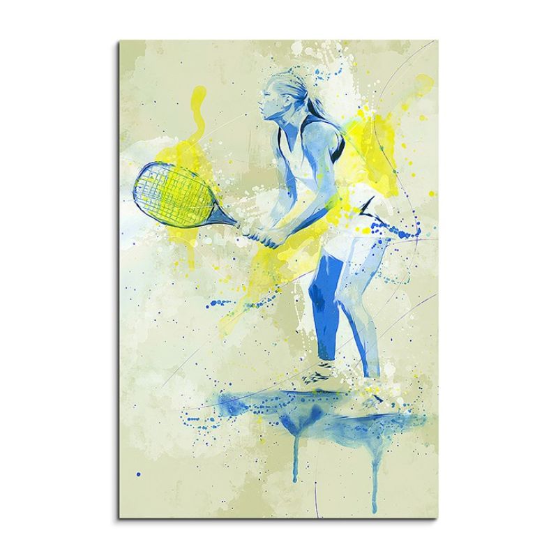 Tennis 90x60cm SPORTBILDER Paul Sinus Art Splash Art Wandbild Aquarell Art