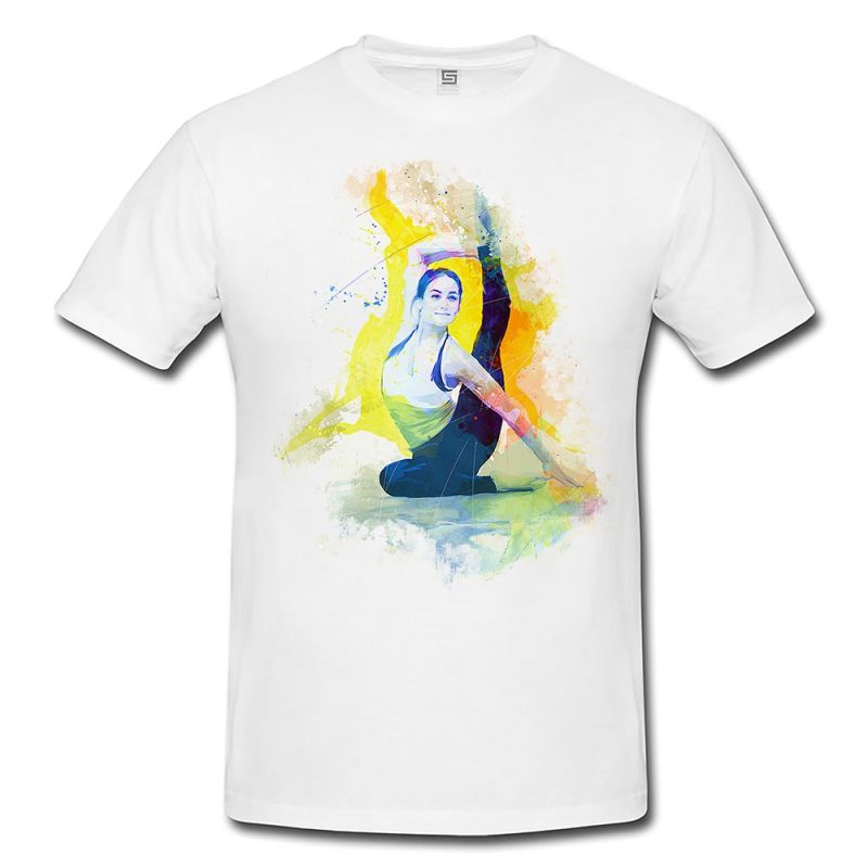 Yoga III  Herren und Damen T-Shirt Sport Motiv aus Paul Sinus Aquarell