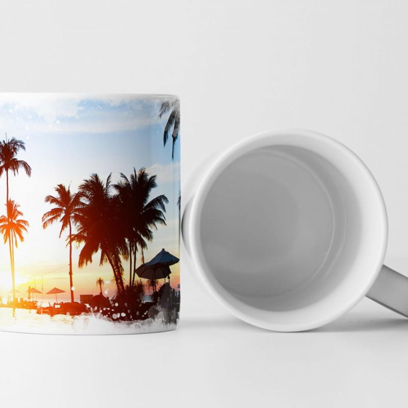 Tasse Geschenk Landschaftsfotografie – Tropischer Sonnenaufgang im Beach Resort