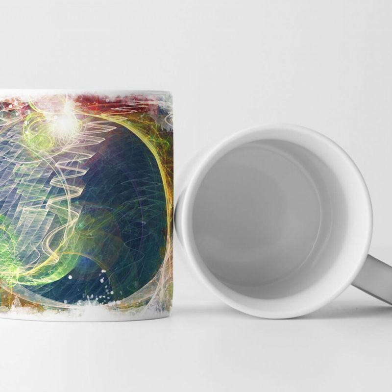 Tasse Geschenk abstrakt bunt Linien