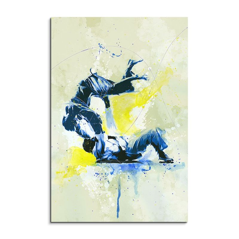 Judo III 90x60cm SPORTBILDER Paul Sinus Art Splash Art Wandbild Aquarell Art