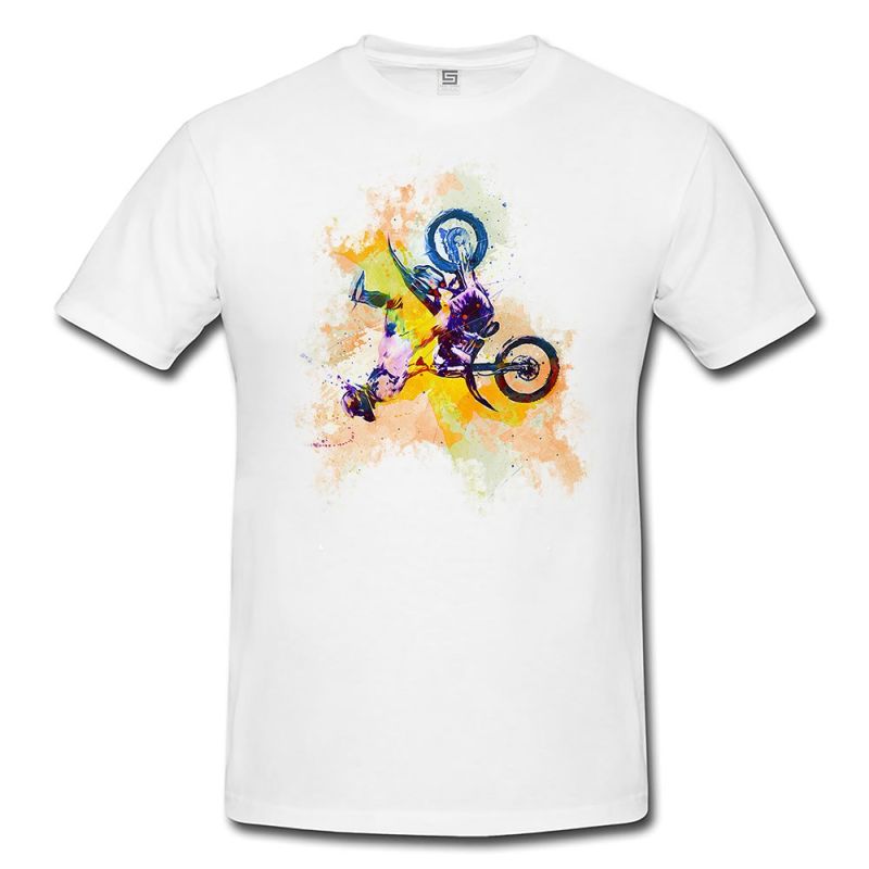 Motorrad Xgames I  Herren und Damen T-Shirt Sport Motiv aus Paul Sinus Aquarell