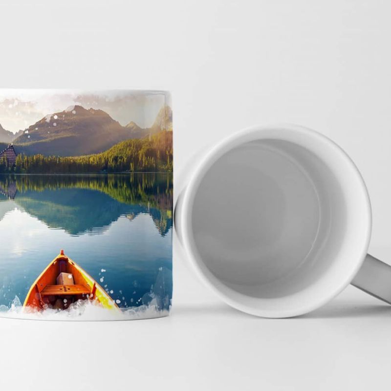 Tasse Geschenk Landschaftsfotografie – Boot im Nationalpark High Tatra Slowakei