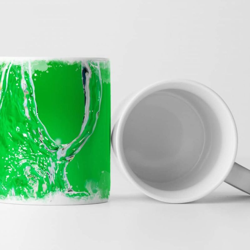 Tasse Geschenk Künstlerische Fotografie – Wasser auf grünem Grund