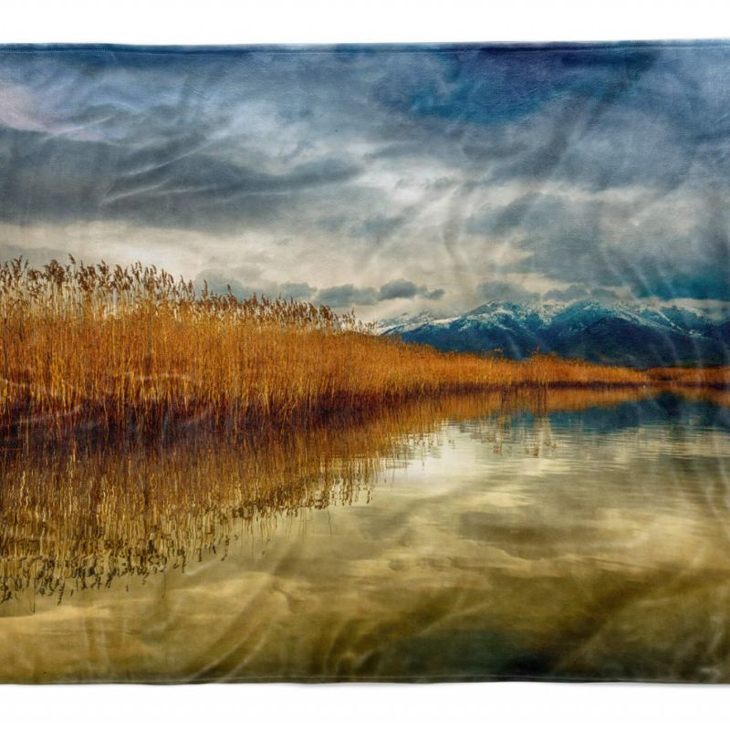 Handtuch Strandhandtuch Saunatuch Kuscheldecke mit Fotomotiv Bergsee Berge Anden