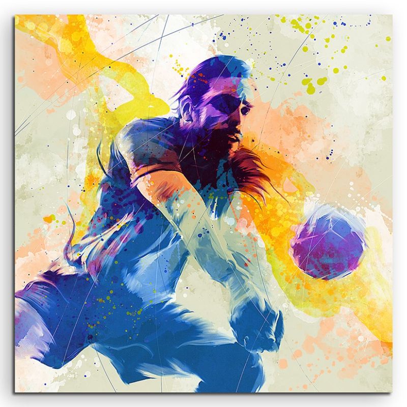 Volleyball II 60x60cm Aquarell Art Leinwandbild