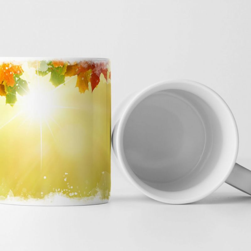 Tasse Geschenk Naturfotografie – Herbstlaub im Sonnenschein