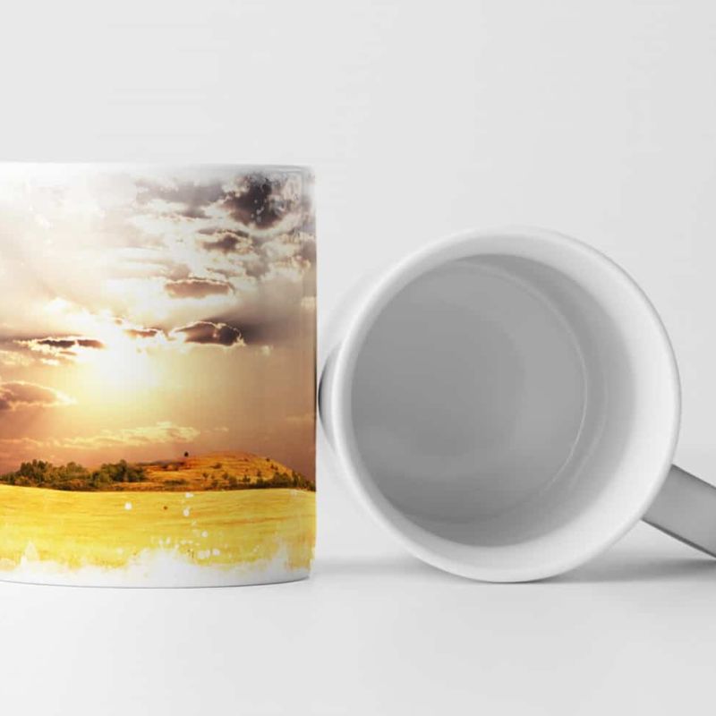 Tasse Geschenk Landschaftsfotografie – Weizenfeld bei Mittagssonne