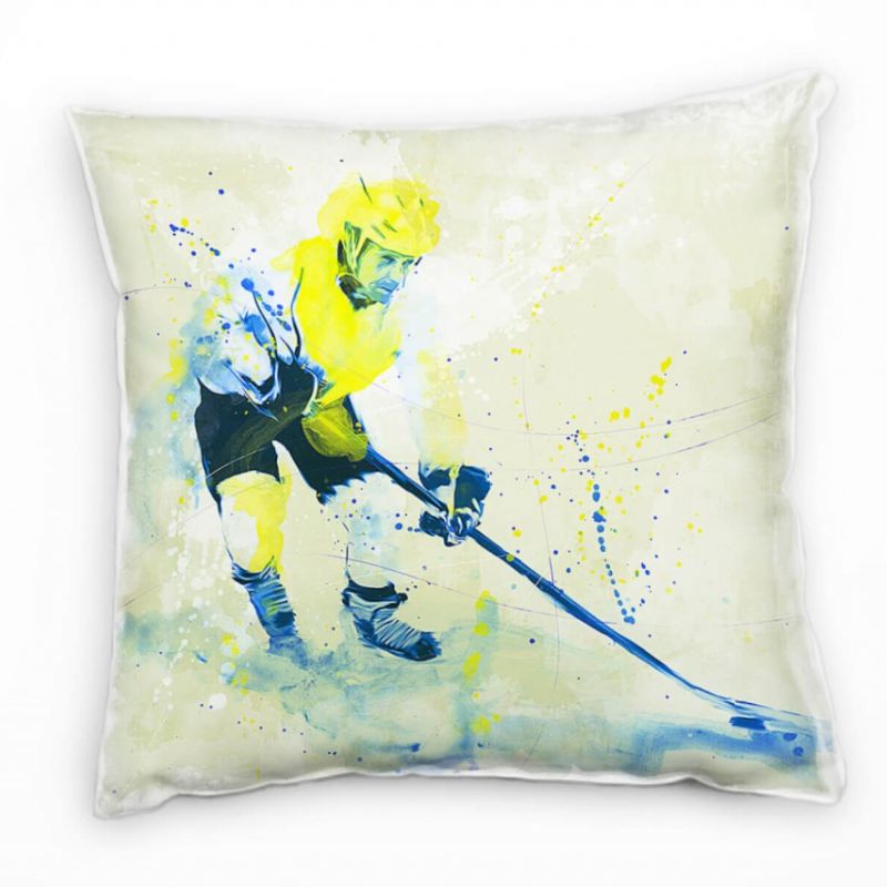 Eishockey Deko Kissen Bezug 40x40cm für Couch Sofa Lounge Zierkissen