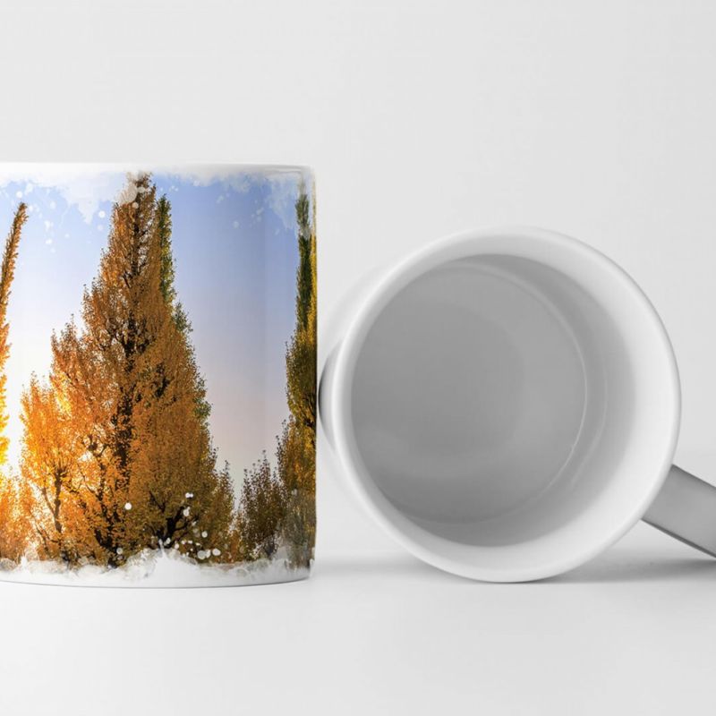 Tasse Geschenk Landschaftsfotografie – Gingkobäume im Herbst