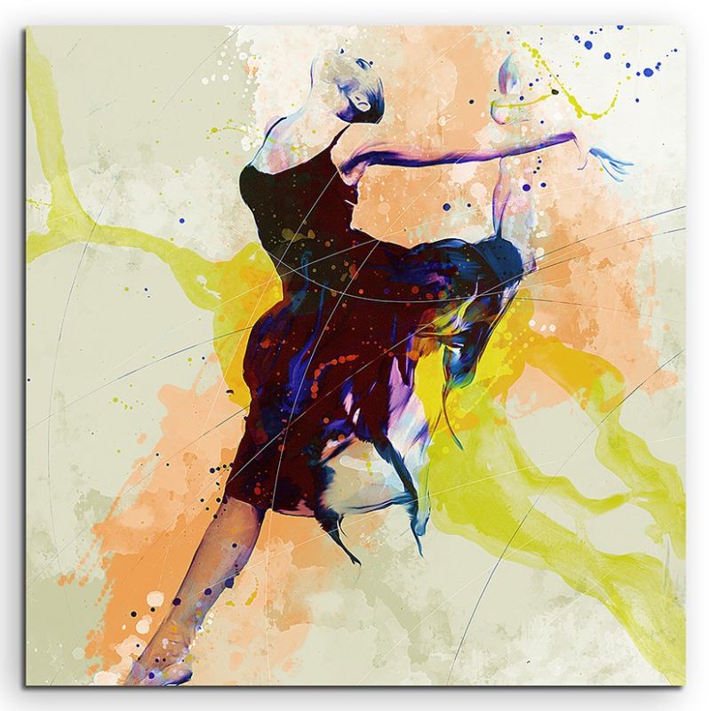 Ballett III 60x60cm Aquarell Art Leinwandbild