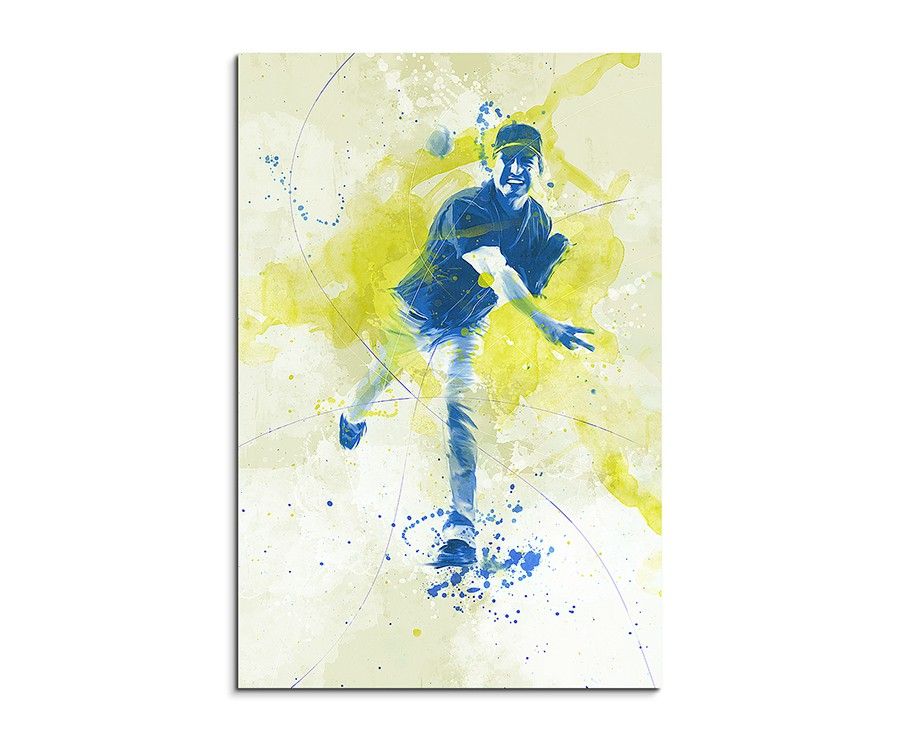 Baseball 90x60cm SPORTBILDER Paul Sinus Art Splash Art Wandbild Aquarell Art