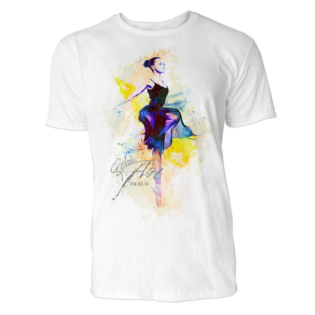 Ballerina Pirouette  Sinus Art ® T-Shirt Crewneck Tee with Frontartwork